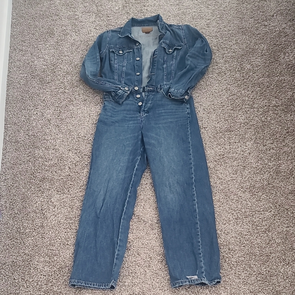 American Eagle Outfitters Blue Denim Overalls